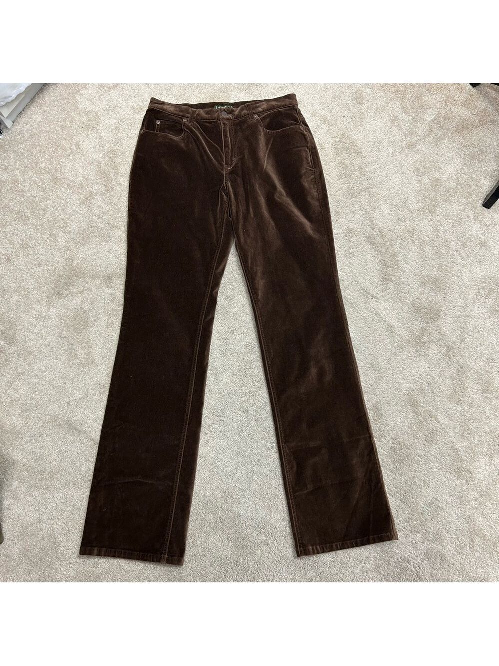 Eddie Bauer women’s chocolate brown velvet pants Sz 8 Tall NWT